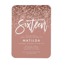 Rose Gold Girly Glitzer Moderne süße 16 Geburtstag