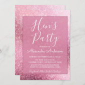 Rose Gold Girly Glitzer Sparkle Hens Party Einladung (Vorne/Hinten)