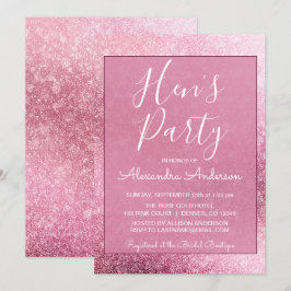 Rose Gold Girly Glitzer Sparkle Hens Party Einladung