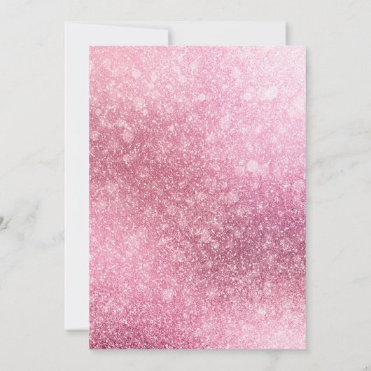 Rose Gold Girly Glitzer Sparkone Brautparty Einladung (Rückseite)