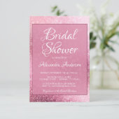 Rose Gold Girly Glitzer Sparkone Brautparty Einladung (Stehend Vorderseite)