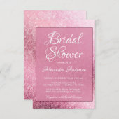 Rose Gold Girly Glitzer Sparkone Brautparty Einladung (Vorne/Hinten)