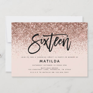 Rose Gold Girly Glitzer Überraschung Süßes 16 Gebu