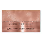 Rose Gold Girly Lace Magnetische Visitenkarte (Vorderseite)