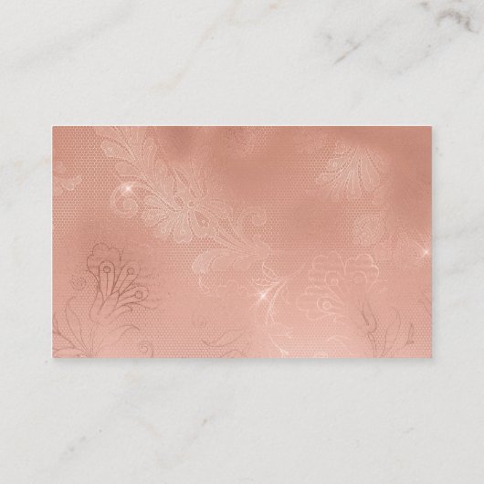 Rose Gold Girly Lace Visitenkarte (Rückseite)