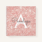 Rose Gold Girly Sparkle Monogram Sketchbook Notizblock (Vorderseite)