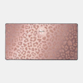 Rose Gold Glam Animal Print Glitterie Schreibtischunterlage (Vorderseite)