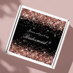 Rose Gold Glam Black Bridesmaid Vorschlag Geschenk Aufkleber<br><div class="desc">Erstellen Sie Ihr eigenes Brautparty Vorschlag Geschenkboxen Aufkleber für ein 8" x 8" Feld (nicht enthalten). Einfache 8x8x4 Zoll faltbare Geschenkboxen sind separat erhältlich und sind eine beliebte Option für Bräunungsgeschenke. Mit einem extravaganten personalisierten 8x8-Aufkleber mit ausgeschnittenem Aufkleber können Sie Ihre Geschenkboxen für Ihre Brautjungfrauen genießen. Die Gruppe Design-Image ist...</div>