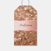 Rose Gold Glam Chunky Glitzer Name Geschenkanhänger (Vorderseite)