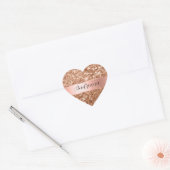 Rose Gold Glam Chunky Glitzer Name Herz-Aufkleber (Umschlag)