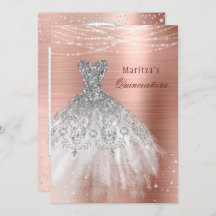 Rose Gold Glam Diamond Sparkle Quinceañera