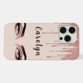 Rose Gold Glam Drip ✨ Feminine Eye Chic Funkeln iPhone Hülle (Rückseite (Horizontal))