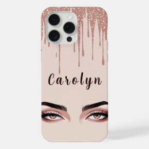 Rose Gold Glam Drip ✨ Feminine Eye Chic Funkeln iPhone 15 Pro Max Hülle