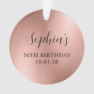 Rose Gold Glam Foil 50. Geburtstag Foto Ornament