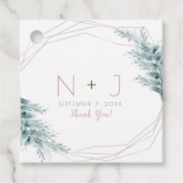 Rose Gold Glam Geometric Botanical Wedding Geschenkanhänger