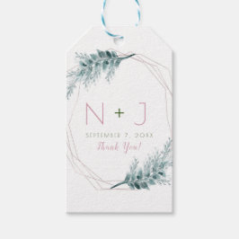 Rose Gold Glam Geometric Botanical Wedding Geschenkanhänger