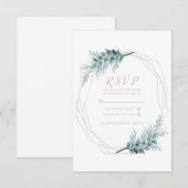 Rose Gold Glam Geometric Botanical Wedding RSVP Karte (Vorne/Hinten)