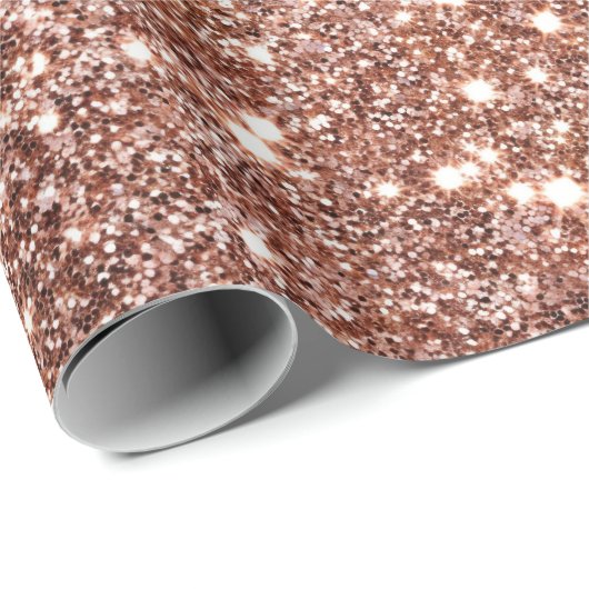 Rose Gold Glam Glitzer Geschenkpapier (Rolleneckpunkt)