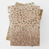 Rose Gold Glam Glitzer Leopard Geschenkpapier Set (Beispiel)