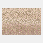 Rose Gold Glam Glitzer Leopard Geschenkpapier Set (Vorderseite)