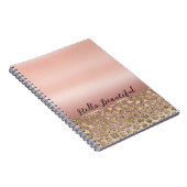 Rose Gold Glam Glitzer Leopard Notizblock (Rechte Seite)