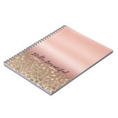 Rose Gold Glam Glitzer Leopard Notizblock (Linke Seite)