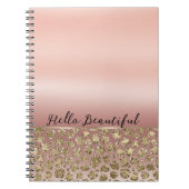 Rose Gold Glam Glitzer Leopard Notizblock (Vorderseite)