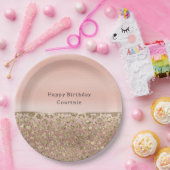 Rose Gold Glam Glitzer Leopard Pappteller (Party)