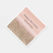 Rose Gold Glam Glitzer Leopard Serviette (Ecke)