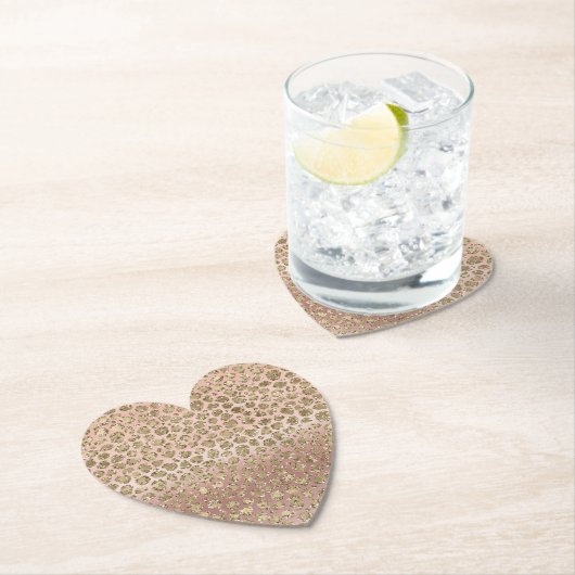 Rose Gold Glam Glitzer Leopard Untersetzer (Vor Ort)