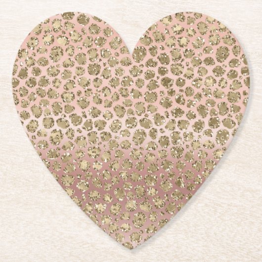 Rose Gold Glam Glitzer Leopard Untersetzer (Vorderseite)