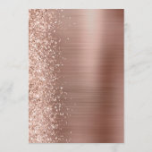 Rose Gold Glam Glitzer Script Wedding Menükarte (Rückseite)