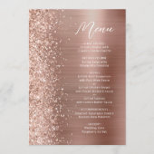 Rose Gold Glam Glitzer Script Wedding Menükarte (Vorderseite)