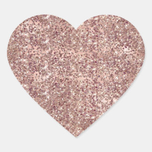 Rose Gold Glam Glitzer Sparkle Herz-Aufkleber