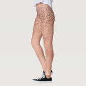 Rose Gold Glam Glitzer Sparkle Ombre Foil Look Leggings (Links)
