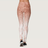 Rose Gold Glam Glitzer Sparkle Ombre Marmor Leggings (Rückseite)
