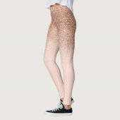 Rose Gold Glam Glitzer Sparkle Ombre Trendy Leggings (Links)