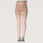 Rose Gold Glam Glitzer Sparkle Ombre Trendy Leggings (Vorderseite)