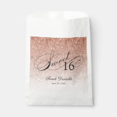 Rose Gold Glam Glitzer Sweet 16 Script Custom Geschenktütchen (Vorderseite)