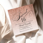 Rose Gold Glam Glitzer Sweet 16 Square Einladung<br><div class="desc">Diese schöne Einladung enthält Imitate ombre Glitzer und Ihren eigenen Text. Verwenden Sie die Vorlage,  um Ihre Informationen hinzuzufügen. Ändern Sie den Schriftart oder fügen Sie mithilfe der Funktion Anpassen.</div>