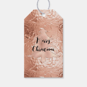 Rose Gold Glam Glitzer Weihnachtsbaum Geschenkanhänger
