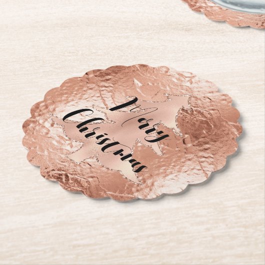 Rose Gold Glam Glitzer Weihnachtsbaum Untersetzer (angewinkelt)