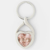 Rose Gold Glam Leopard Glitzer Schlüsselanhänger (Vorderseite)