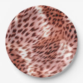 Rose Gold Glam Leopard Pappteller (Vorderseite)
