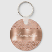 Rose Gold Glam Leopard Schlüsselanhänger (Vorderseite)