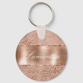 Rose Gold Glam Leopard Schlüsselanhänger