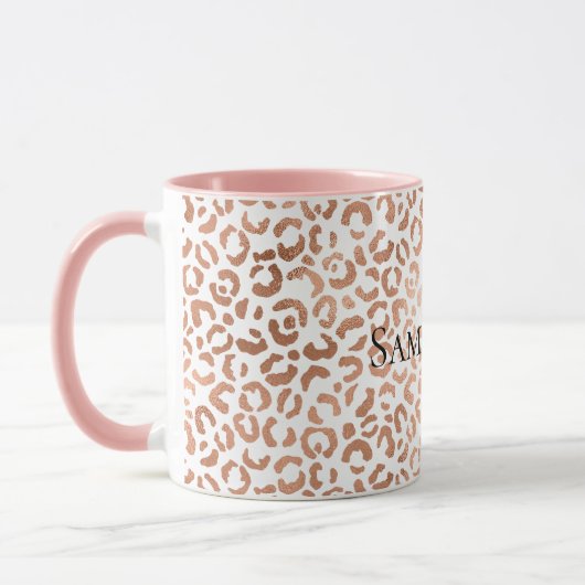 Rose Gold Glam Leopard Tasse (Links)