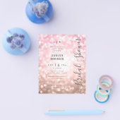 Rose Gold Glam Lights Script Modernes Brautparty Flyer (Einzeln)