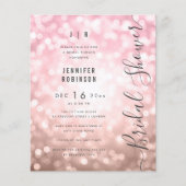 Rose Gold Glam Lights Script Modernes Brautparty Flyer (Vorne)