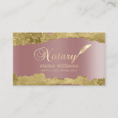 Rose Gold Glam Notary Loan Signing Agent Visitenkarte (Vorderseite)